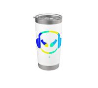 Funny DJ SmilingFace Multicolore Blu Marino|Blu Cielo|Aqua Bicchiere termico in acciaio inox doppia parete