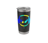 Funny DJ SmilingFace Multicolore Blu Marino|Blu Cielo|Aqua Bicchiere termico in acciaio inox doppia parete