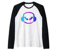 Funny DJ SmilingFace Multicolore Blu|Viola|Rosa Maglia con Maniche Raglan