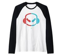 Funny DJ SmilingFace Pastello Rosso|Blu Maglia con Maniche Raglan