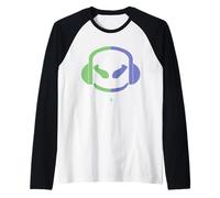 Funny DJ SmilingFace Verde Chiaro|Blu Maglia con Maniche Raglan
