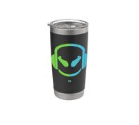 Funny DJ SmilingFace Verde Pastello|Blu Bicchiere termico in acciaio inox doppia parete