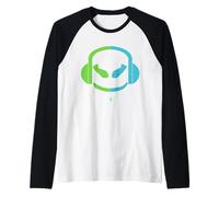 Funny DJ SmilingFace Verde Pastello|Blu Maglia con Maniche Raglan