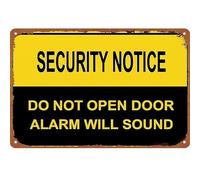 Funny Do Not Open Door Alarm Will Sound Metal Sign Garage Office Gift Idea 12x8 Inch