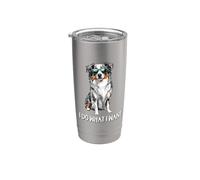 Funny Do What I Want Blue Merle Australian Shepherd Lover Bicchiere termico in acciaio inox doppia parete