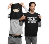 Funny Do You Want to See My Ninja Disguise Funny Flip Tee Ninja Lovers regalo per bambini adolescenti adulti unisex t-shirt, Nero , L