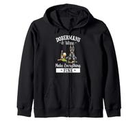 Funny Dobermans & Wine Fine Mini Doberman Pinscher Dog Lover Felpa con Cappuccio