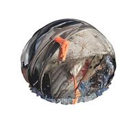 Funny Dog Hunting Duck Stampa Cuffia da a Elastica riutilizzabile Cuffia per capelli da bagno Cuffia da a impermeabile a doppio strato, per salone spa da donna