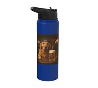 Funny Dog Meme Golden Retriever Drinking Beer Stainless Steel Insulated Water Bottle
