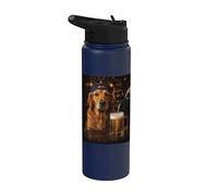 Funny Dog Meme Golden Retriever Drinking Beer Stainless Steel Insulated Water Bottle