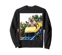 Funny Dog Roller Coaster Meme Silly Graphic Bulldog Felpa