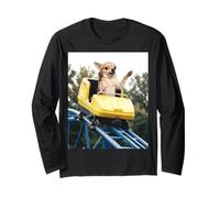 Funny Dog Roller Coaster Meme Silly Graphic Chihuahua Maglia a Manica