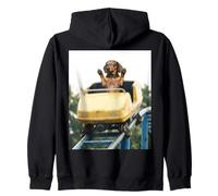 Funny Dog Roller Coaster Meme Silly Graphic Dachshund Felpa con Cappuccio