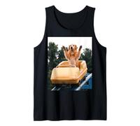 Funny Dog Roller Coaster Meme Silly Graphic Golden Retriever Canotta