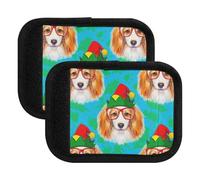 Funny Dogs Heads Green Bagagli Wrap Bag Grip Cover Protector Etichette per bagagli per valigie, 15 x 10,9 cm, Funny Dogs Heads Verde, Set of 2