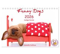 Funny Dogs (Tischkalender 2026 DIN A5 quer), CALVENDO Monatskalender: lustige Hunde