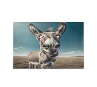 Funny Donkey Cross Eyed Jigsaw Puzzles Family Puzzle 1000 Pezzi 29.5×19.7.8cm