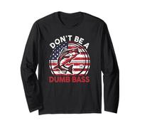 Funny Don't Be Dumb Bass Fish, Regalo per la Festa del papà Che Pesca Maglia a Manica
