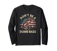 Funny Don't Be Dumb Bass Fish, Regalo per la Festa del papà Che Pesca Maglia a Manica