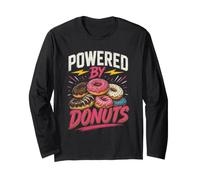 Funny Donut Saying Humor Joke Gag Powered By Donuts Maglia a Manica