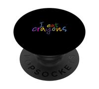 Funny Drawing Adult Coloring Art Teacher - I Eat Crayons PopSockets PopGrip Adesivo