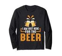 Funny Drinking Team Beers Lovers I Am Just Here for The Beer Maglia a Manica