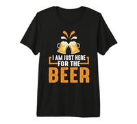 Funny Drinking Team Beers Lovers I Am Just Here for The Beer Maglietta Premium