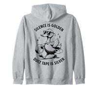 Funny Duck Citazione Shirt Silence Is Golden Duct Tape is Silver Felpa con Cappuccio