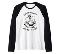 Funny Duck Citazione Shirt Silence Is Golden Duct Tape is Silver Maglia con Maniche Raglan