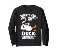 Funny Duck Graphic - Duck And Let It Hit Someone Else Maglia a Manica