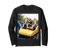 Funny Duck Roller Coaster Meme Silly Graphic Maglia a Manica