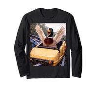 Funny Duck Roller Coaster Meme Silly Graphic Maglia a Manica