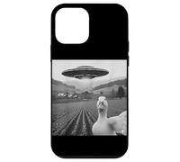 Funny Duck Selfie UFO Alien Photo Mallard Duck Lover Custodia per iPhone 12 mini