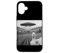 Funny Duck Selfie UFO Alien Photo Mallard Duck Lover Custodia per iPhone 16 Plus