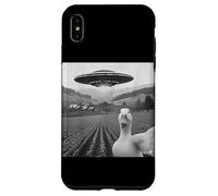 Funny Duck Selfie UFO Alien Photo Mallard Duck Lover Custodia per iPhone XS Max