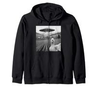 Funny Duck Selfie UFO Alien Photo Mallard Duck Lover Felpa con Cappuccio