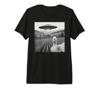 Funny Duck Selfie UFO Alien Photo Mallard Duck Lover Maglietta Premium