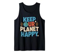 Funny Earth Day Cartoon Citazione Keep Our Planet Happy nature Canotta