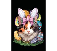 Funny Easter Bunny Calico Cat: Blank Lined Calico Cat Journal/Notebook