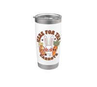 Funny Easter Bunny Just Here for the Carrots Bicchiere termico in acciaio inox doppia parete