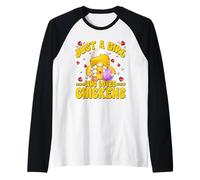 Funny Easter GNOME for Women Just A Girl Who Loves Chickens Maglia con Maniche Raglan