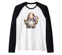 Funny Easter GNOME Graphic for Women Girls Cute Easter Egg Maglia con Maniche Raglan