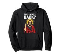 Funny Easter Jesus Shirt Guess Who's Back Felpa con Cappuccio