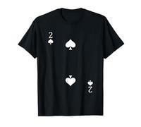Funny Easy Lazy Halloween Costumes Due (2) di Picche Poker Card Carte da Gioco Maglietta Unisex - Adulto, Nero, S, Manica corta, Maglietta, Poker Shirt, Carte, Tutte le stagioni