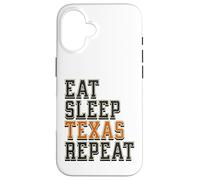 Funny Eat Sleep Texas Repeat, Great State of Texas Souvenir Custodia per iPhone 16