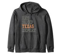 Funny Eat Sleep Texas Repeat, Great State of Texas Souvenir Felpa con Cappuccio