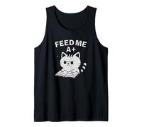 Funny Edgy Cat Book-Feed Me A Plus Motivazione per Tornare a Scuola Canotta