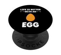 Funny Egg Quote life is better with an egg PopSockets PopGrip Adesivo