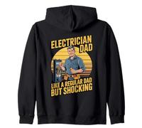 Funny Electrician Dad Like A Regular Dad But Shocking Felpa con Cappuccio