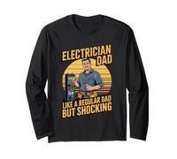 Funny Electrician Dad Like A Regular Dad But Shocking Maglia a Manica